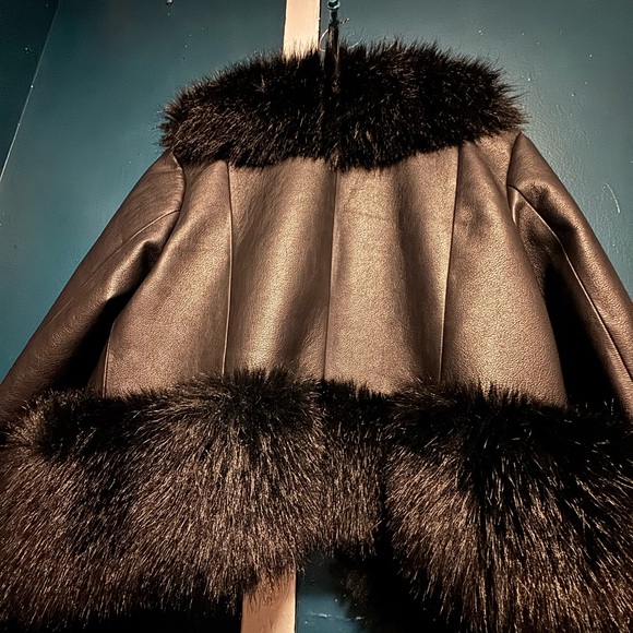 Charlotte Simone Vivienne Jacket Excellent Condition Black Faux Fur Trim RARE Sm - Picture 4 of 9